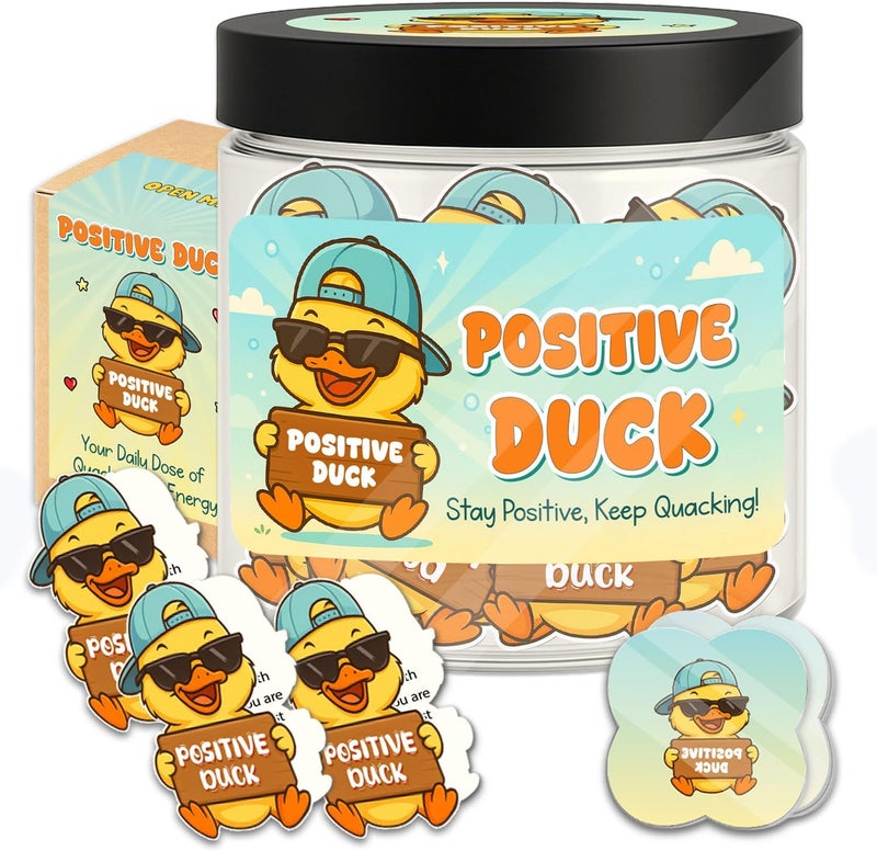 Musemory 60 Positive Duck Cards Jar, Affirmation Cards For Women, Best Friend Gift, Positive Duck Decor, Christmas Gifts For Women, Duck Gifts for Woman, Duck Lovers, Positive Duck - Image 1